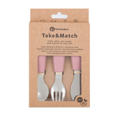 Stainless steel cutlery set with silicone handle Take&Match 12m+