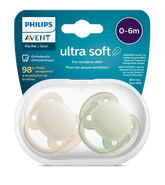 Philips Avent ultra soft Pacifier 0-6m Soft Boy x 2 - Mari Kali Stores Cyprus