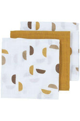 Meyco Muslin Squares 3-pack Shapes - Honey Gold - 70x70cm - Mari Kali Stores Cyprus
