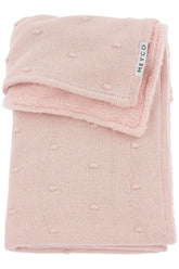 Cot Blanket Velvet Knots Teddy - Soft Pink 100x150cm - Mari Kali Stores Cyprus