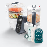 Babymoov - Nutribaby(+) food maker + 15 ISY Reusable Food Pouches - White - Mari Kali Stores Cyprus