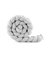 Braided Crib Bumper – Waffle Fabric 210 cm Light Grey