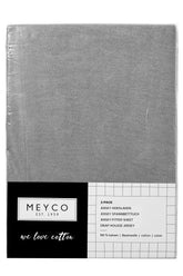 Meyco - Fitted Jersey Sheet 2Pack 70x140 - Grey - Mari Kali Stores Cyprus