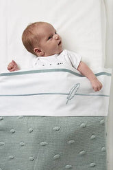 Meyco - Meyco Crib Blanket Knots - Stone Green - 75x100cm - Mari Kali Stores Cyprus