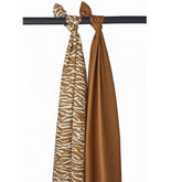 Meyco - Meyco Muslin Swaddle 2-pack Organic Cotton - Camel Zebra - 120x120cm - Mari Kali Stores Cyprus