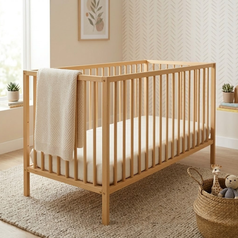 Petite&Mars Wooden crib Nela Beech Wood 120x60 cm
