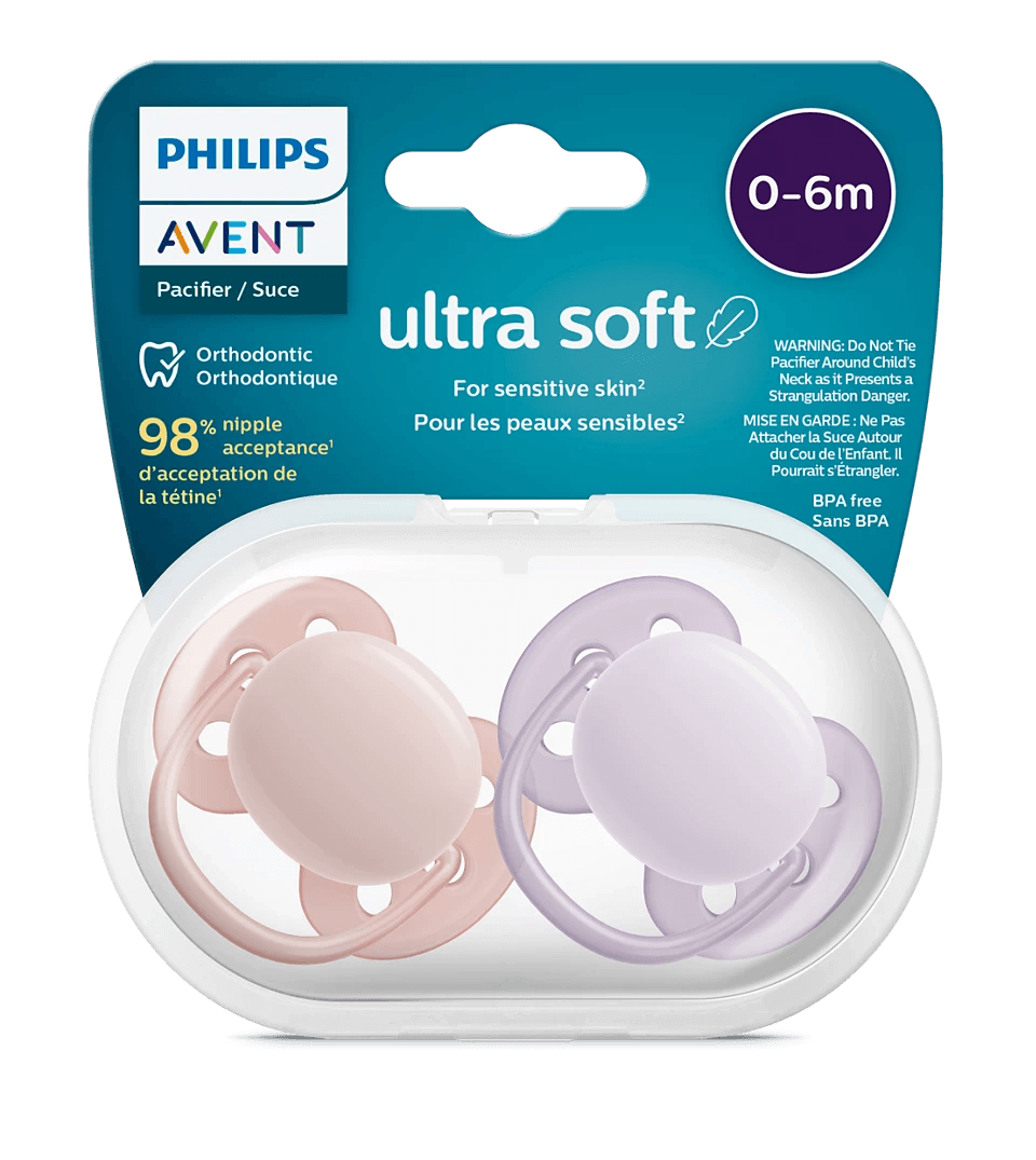 Avent ultra soft Soother 0-6m Girl x 2 - Mari Kali Stores Cyprus