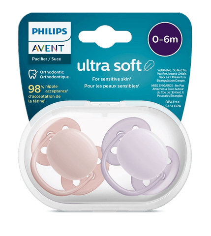Avent ultra soft Soother 0-6m Girl x 2 - Mari Kali Stores Cyprus