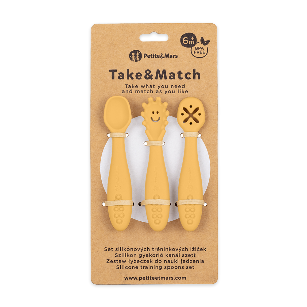 PETITE&MARS Silicone training spoons set 3 pcs Take&Match 6m+