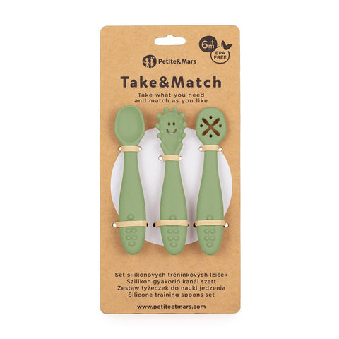 PETITE&MARS Silicone training spoons set 3 pcs Take&Match 6m+