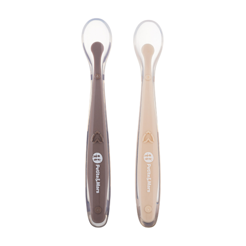 Petite&Mars  Silicone spoons with case set 2 pcs 6m+