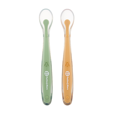 Petite&Mars  Silicone spoons with case set 2 pcs 6m+
