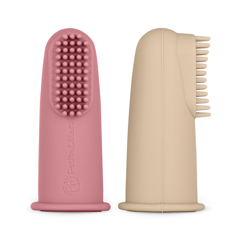 PETITE&MARS Silicone finger toothbrushes  2 pcs 0m+