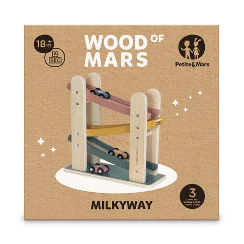 PETITE&MARS Wooden toy - racetrack Milky Way Wood of Mars 18m+