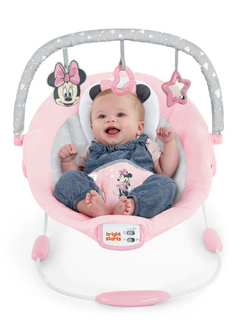 Bright Starts Disney Baby Minnie Mouse Rosy Skies Pink Baby Bouncer Infant Seat