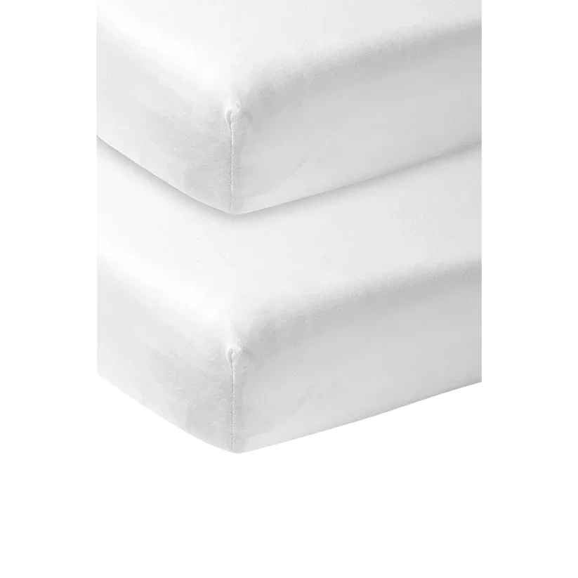 Meyco Fitted Sheet Jersey 2 PACK 50X90CM White
