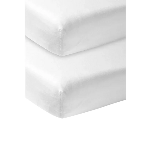 Meyco Fitted Sheet Jersey 2 PACK 50X90CM White