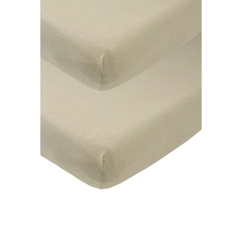 Meyco Fitted Sheet Jersey 2 pack 60x120cm Taupe