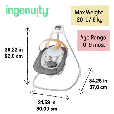 Ingenuity SimpleComfort Compact Soothing Swing - Parker