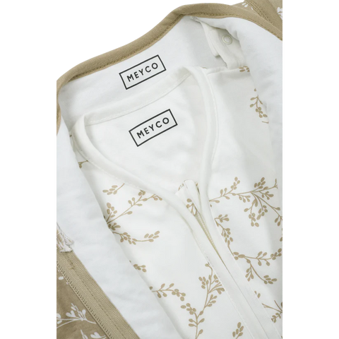 Meyco Baby 4-Season Sleeping Bag – Interlock Jersey (Branches Sand, One Size)