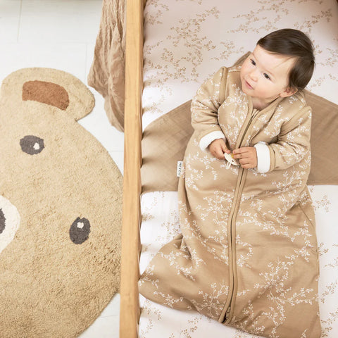 Meyco Baby 4-Season Sleeping Bag – Interlock Jersey (Branches Sand, One Size)