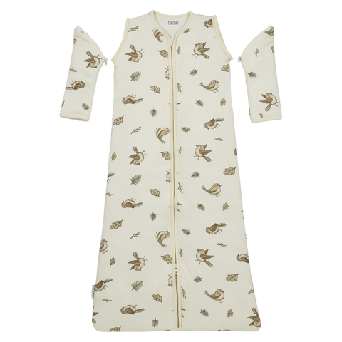 Meyco Sleeping bag 90 cm 2.5 tog with detachable sleeves interlock jersey Robin Multicolour