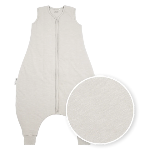 Meyco Sleeping bag 104 cm jumper lined interlock jersey Slub Greige