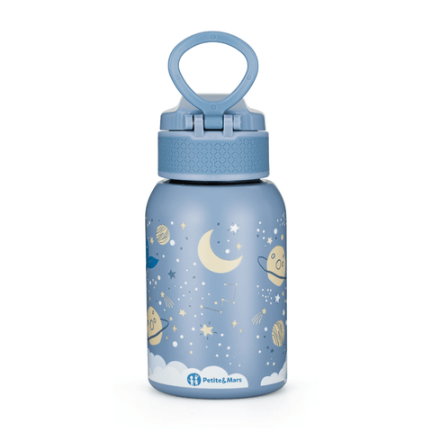 Petite&Mars Stainless steel water bottle with straw 350 ml 12m+