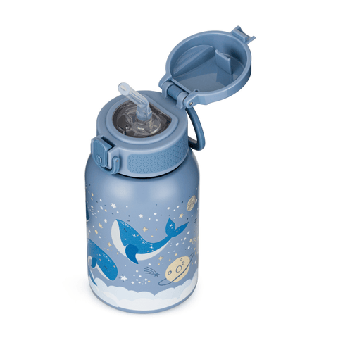Petite&Mars Stainless steel water bottle with straw 350 ml 12m+