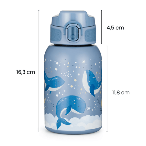 Petite&Mars Stainless steel water bottle with straw 350 ml 12m+