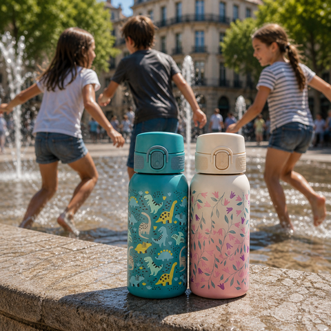 Petite&Mars Stainless steel water bottle with spout 500 ml  36m+
