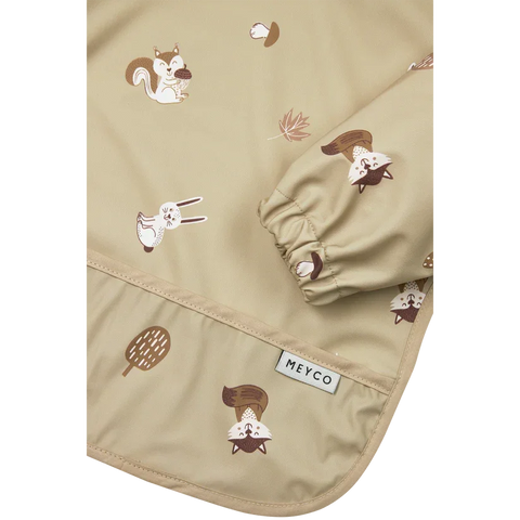 Meyco Bib with Sleeves Forest Animals Sand