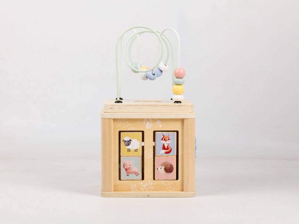 Wooden activity cube - Animals