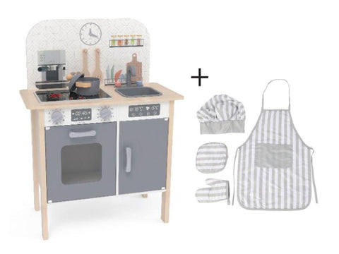 Classic wooden kitchen for kids with extended accessories + FREE textile 4 set - Mari Kali Stores Cyprus