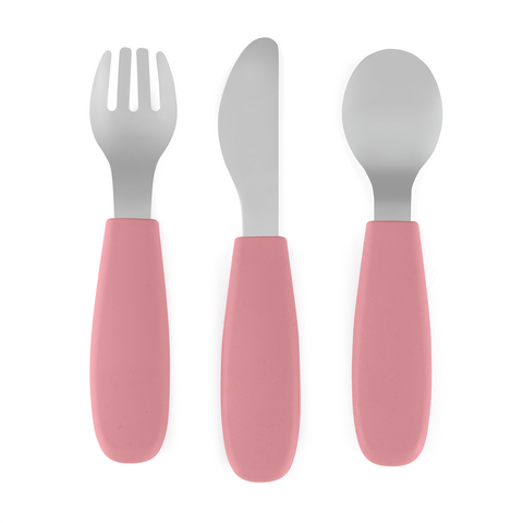 Stainless steel cutlery set with silicone handle Take&Match 12m+