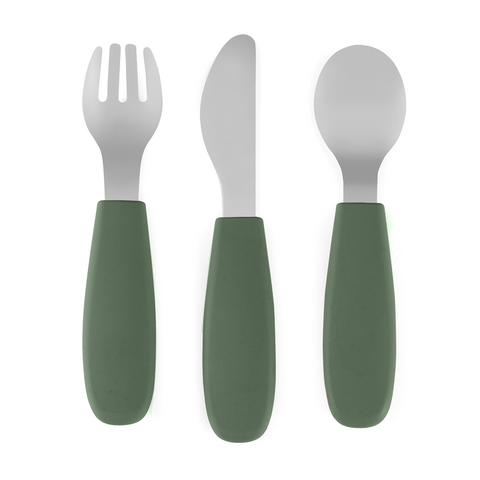 Stainless steel cutlery set with silicone handle Take&Match 12m+