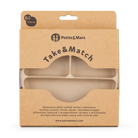 Silicone divided plate round Take&Match 6m+
