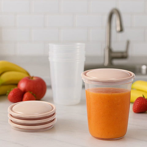 BabyOno A set of containers with a spout 4pcs