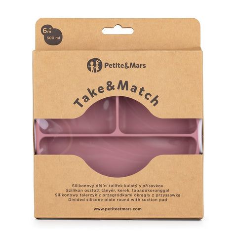 Silicone divided plate round Take&Match 6m+