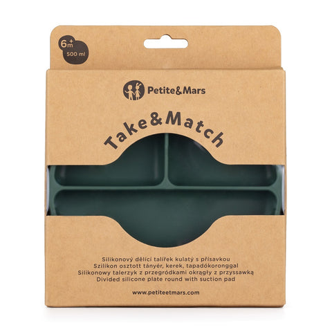 Silicone divided plate round Take&Match 6m+