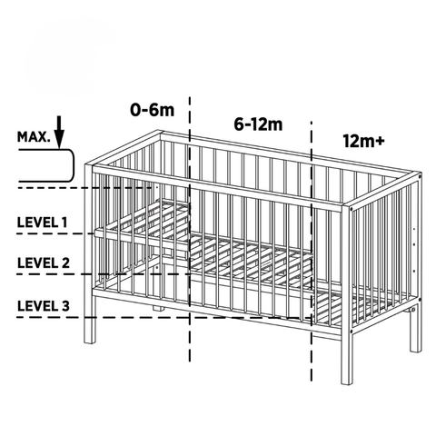 Petite&Mars Wooden crib Nela Beech Wood 120x60 cm
