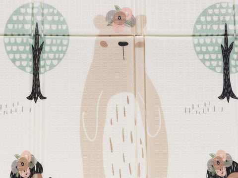 Foldable foam mat for children, double-sided XXL (180x200 cm) - Animals