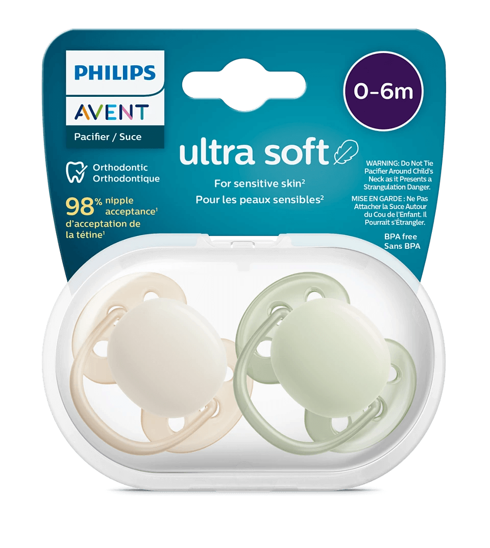 Philips Avent ultra soft Pacifier 0-6m Soft Boy x 2 - Mari Kali Stores Cyprus