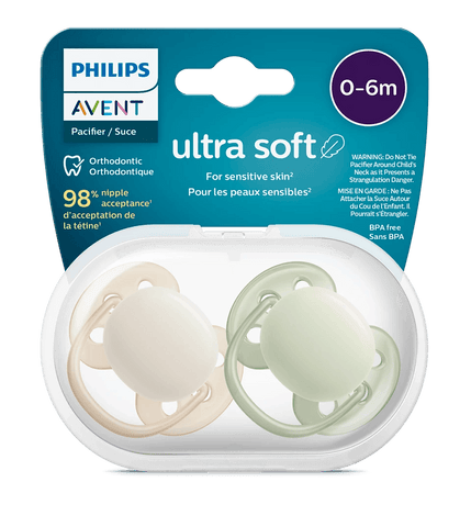 Philips Avent ultra soft Pacifier 0-6m Soft Boy x 2 - Mari Kali Stores Cyprus