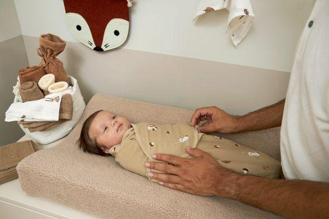 Meyco Swaddle Forest Animals - Sand - 0-3 Months - Mari Kali Stores Cyprus
