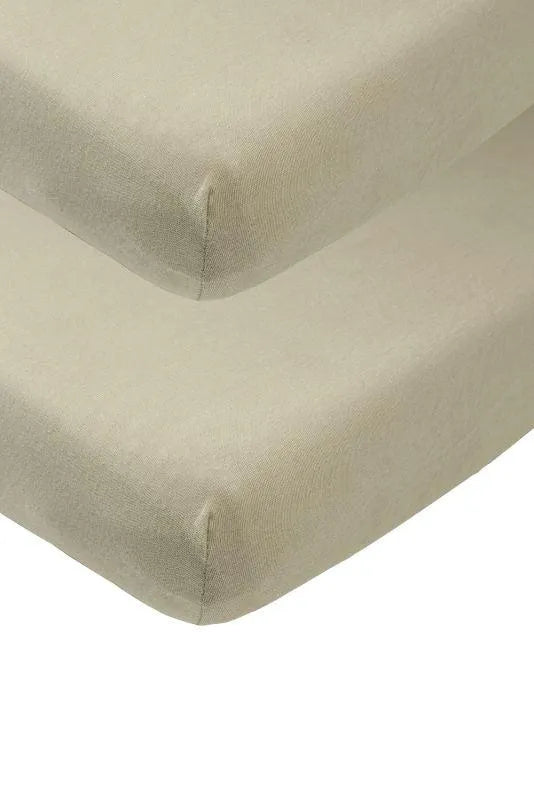 Meyco - Meyco Baby Fitted Sheet 2-Pack for Co-Sleeper - Uni Taupe (50x90cm) - Mari Kali Stores Cyprus