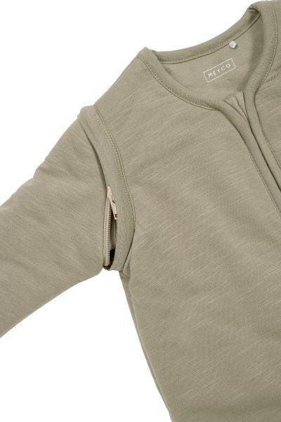 Meyco Baby Sleeping Bag With Detachable Sleeves Slub/smile - Taupe/offwhite - 70cm - Mari Kali Stores Cyprus