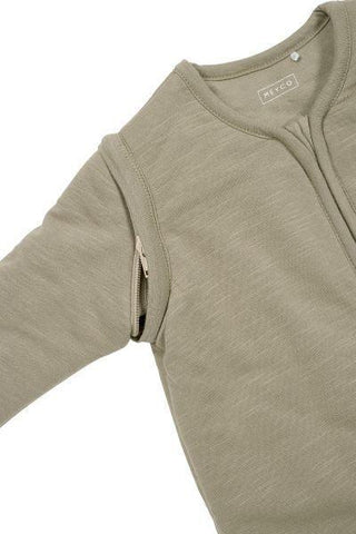 Meyco Baby Sleeping Bag With Detachable Sleeves Slub/smile - Taupe/offwhite - 70cm - Mari Kali Stores Cyprus