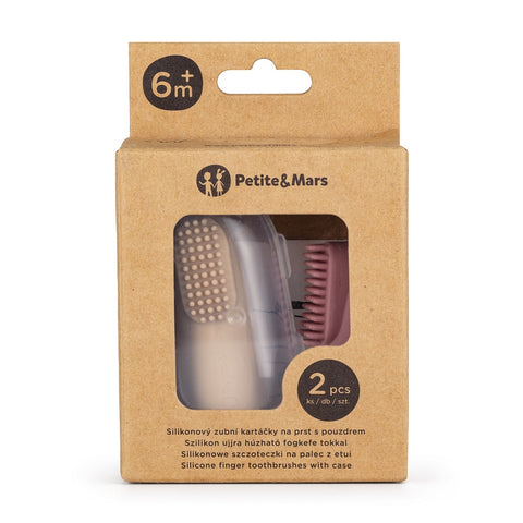 PETITE&MARS Silicone finger toothbrushes  2 pcs 0m+