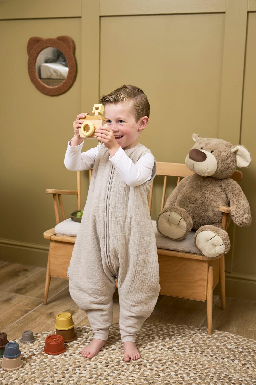 Meyco Baby Winter Sleep Overall Jumper Pre-Washed Muslin Uni Greige - 104cm - Mari Kali Stores Cyprus